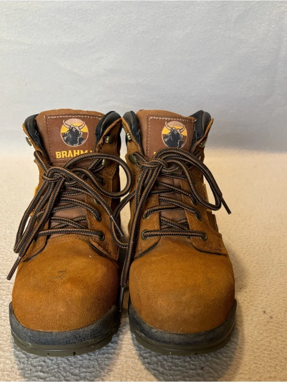 Brahma Women’s 5.5 Waterproof Tan Suede Steel Toe Hiking Work Boots